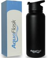 🥤 32-ounce aquaflask vacuum insulated stainless steel water bottle, wide mouth with flip top - ideal for seo logo