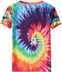 img 3 attached to 🌈 Vibrant Tie-Dye Crewneck Tee: SSLR Big Boy's Colorful Short Sleeve T-Shirt