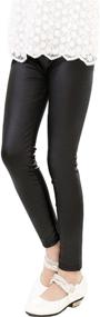 img 3 attached to Introducing Tulucky Stretchy Leather Legging Tag150: Stylish Girls' Clothing for Trendy Leggings