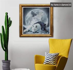 img 3 attached to 🐺 Jungobiu 5D Diamond Painting Kits Wolf Moon - DIY Diamond Art Animal Kits | Full Round Drill Crystal Rhinestone Embroidery | Home Office Wall Decoration 14x14Inch (35x35cm)