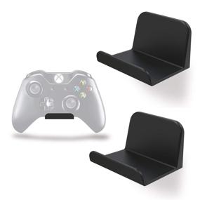 img 4 attached to 🎮 REEYEAR Game Controller Holder: Wall Mount for PS4, Xbox One, Switch & PC - Headset Hanger Included, 2 Pack Black