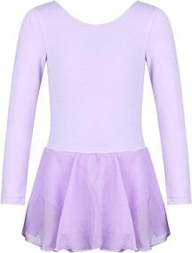 img 2 attached to Girls Team Long Sleeve Leotard Skirt Ballet Tutu Dress - Perfect for Dance Kids