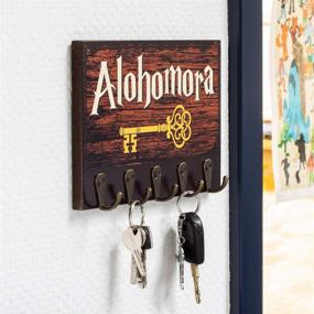 img 2 attached to 🔑 Digital Alohomora Key Rack: Magical Home & Office Decor Key Holder with 5 Metal Hooks, Also Ideal for Hanging Clothes, Bags, or Dog Leashes