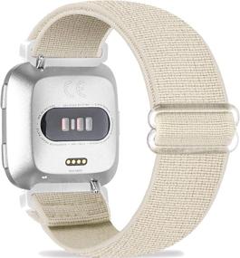 img 1 attached to 🐪 Stylish Camel Pattern Elastic Bands: Fitbit Versa/Fitbit Versa Lite Replacement Wristband