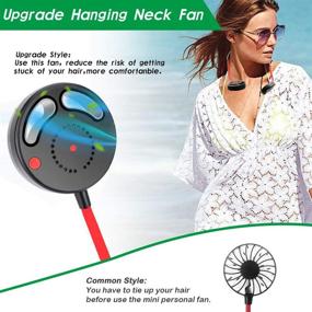 img 3 attached to 🌀 Hands-Free Portable Neck Fan: USB Rechargeable, Bladeless Design, 3 Adjustable Speeds, Ideal for Travel, Outdoor Activities, and More!