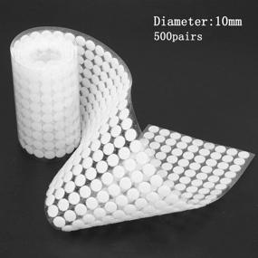 img 3 attached to 500 Pairs Double Sided Sticky Back Coins - Hook & Loop Adhesive Disks Dot Fastener Tape 10mm - White