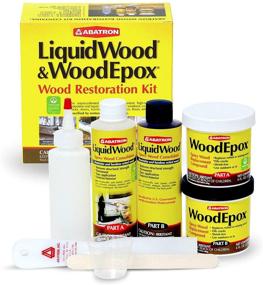 img 1 attached to Abatron Wood Restoration Kit - 24oz: LiquidWood Epoxy Wood Hardener/Consolidant (12oz) + WoodEpox Epoxy Wood Filler (12oz)