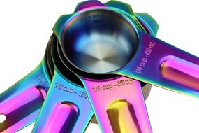 img 2 attached to ColorMeHome 9 Piece Rainbow/Iridescent/Oil Slick 🌈 Stainless Steel Measuring Cup and Spoon Set