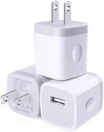 🔌 high-speed usb wall charger 3-pack - cablelovers 1a/5v travel usb plug adapter compatible with phone xs/xs max/x/8/7/6 plus, galaxy s9/s8/s8 plus, moto, kindle, lg logo