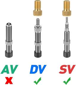 img 2 attached to 🚲 Combo Pack: 2 Presta to Schrader Brass Bike Valve Adaptors with Seal Rings - Conversion Adapter Converter for Bicycles