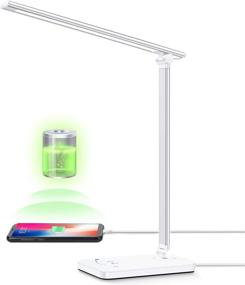 img 4 attached to 🌟 Natural Light Touch Table LED Desk Lamp with USB Charging Port, Rechargeable Battery, Eye-Caring Technology, Perfect for Home Office, Reading, Study, Kids - 5 Color Modes, 5 Brightness Levels, 0.5/1h Auto Timing