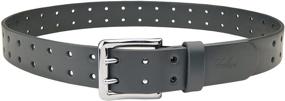 img 2 attached to 👔 Falari Double-Strap Genuine Leather Silver Men's Belt Accessories