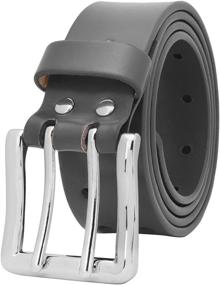 img 3 attached to 👔 Falari Double-Strap Genuine Leather Silver Men's Belt Accessories