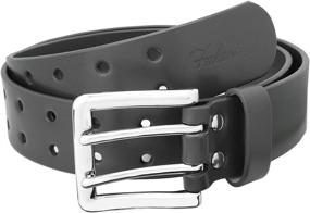 img 4 attached to 👔 Falari Double-Strap Genuine Leather Silver Men's Belt Accessories