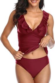 img 2 attached to 👙 Yonique Flounce Swimsuit for Women - Stylish Swimwear Apparel