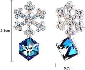 img 3 attached to Swarovski Earrings Changing Snowflake Birthstone