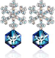 swarovski earrings changing snowflake birthstone logo