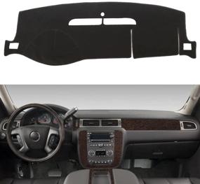 img 4 attached to 🚗 Black Dash Cover Mat for 2007-2014 Chevy Tahoe Avalanche Suburban GMC Yukon/2007-2013 Silverado LTZ GMC Sierra SLT, Carpet Pad for Dashboard without Dash Speaker