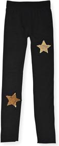 img 3 attached to Stylish Star Ride Girls' Fashion Leggings in Black and Charcoal Grey