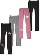 stylish star ride girls' fashion leggings in black and charcoal grey logo