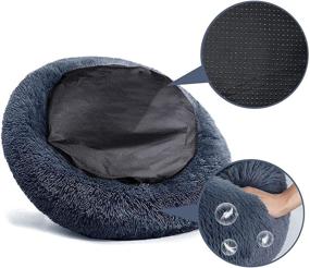 img 1 attached to 🐾 Canitu Calming Fur Plush Pet Bed for Dogs and Cats - Anti-Anxiety Cuddler, Washable Comfy Snuggle Cozy Soft Warming Puppy Bed - Small, Medium, and Large Dogs (28''x 28'')