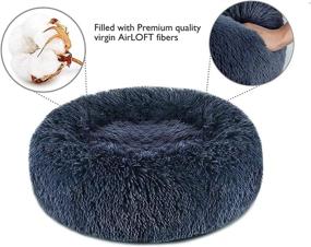 img 3 attached to 🐾 Canitu Calming Fur Plush Pet Bed for Dogs and Cats - Anti-Anxiety Cuddler, Washable Comfy Snuggle Cozy Soft Warming Puppy Bed - Small, Medium, and Large Dogs (28''x 28'')