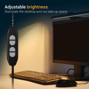 img 1 attached to Quntis светодиодная лампа-полоса для чтения на монитор: защита глаз от ослепления, питается через USB, 3 режима освещения, 10 уровней яркости - идеально для офиса и домашнего стола, черная