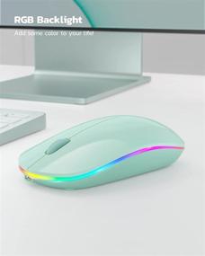 img 3 attached to 🖥️ Nulea LED Bluetooth Mouse: Rechargeable Wireless Mouse with Dual Mode (Bluetooth 5.0+USB) - Compatible with Laptop, iPad, MacOS, PC, Windows (Mint Green)