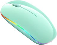 🖥️ nulea led bluetooth mouse: rechargeable wireless mouse with dual mode (bluetooth 5.0+usb) - compatible with laptop, ipad, macos, pc, windows (mint green) logo