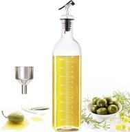 🍾 olive oil dispenser set - 500ml/17oz glass bottle with pourers and funnel for kitchen - perfect christmas gift logo