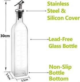 img 2 attached to 🍾 Olive Oil Dispenser Set - 500ml/17oz Glass Bottle with Pourers and Funnel for Kitchen - Perfect Christmas Gift