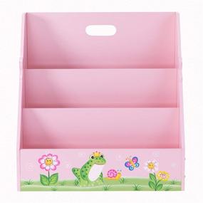 img 2 attached to 🌸 Fantasy Fields - Magic Garden Toddler Bookshelf, Kid Bookshelf Wood, Storage, 3-Shelf Bookcase for Bedroom, Girl/Boy Book Display, 3-Tier Mobile Bookrack, Low Square Book Cabinet - Pink