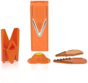 img 1 attached to 🔪 Swissmar Borner V-1001 V-Slicer Plus Mandoline 5 Piece Set (Orange) - Simplify Your Kitchen Prep with Swiss Precision