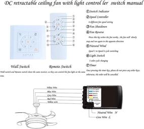 img 1 attached to 💡 42 Inch Black Retractable Ceiling Fan Light with Remote Control - American Reverse Fan, 6-gear Speed, LED Lighting, 3 Color Changing, 4 Scalable Blades - Ideal for Home Decoration