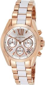 img 4 attached to 🌟 Потрясающие часы Michael Kors MK5907 для женщин - мини-часы Bradshaw Розовое золото/белый - необходимый аксессуар!