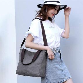 img 3 attached to Womens Canvas Shoulder Satchel Crossbody Women's Handbags & Wallets