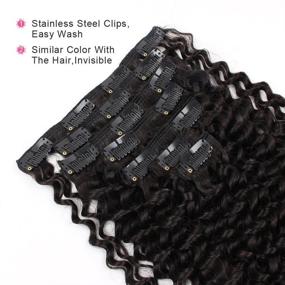 img 1 attached to 🏾 ABH AMAZINGBEAUTY HAIR Afro Jerry Curly 3B 3C Curly Hair Clip In Extensions - 100% Remy Human Hair for Black Women - Natural Black, 16 inch, 7 Pieces/120g