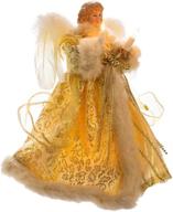 👼 kurt adler ivory and gold 10-inch ul 10-light angel treetop figurine logo