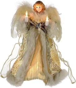 img 3 attached to 👼 Kurt Adler Ivory and Gold 10-Inch UL 10-Light Angel Treetop Figurine