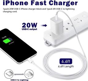 img 2 attached to High-Speed USB C Fast Charger with 6ft Type C to Lightning Cable for iPhone 12/11/XS/8 Plus - 20W PD USB C Wall Charger Bundle