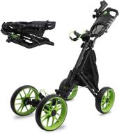 🏌️ mearteve compact golf push pull cart with 4 wheels, one-click folding, foot brake, cup holder, adjustable handle, scorecard holder space for golf bags, includes storage bag logo