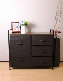 img 1 attached to 🔲 Affordable East Loft Multipurpose Dressers: Space-saving Storage Solution for Bedroom, Nursery, and Closet - 5 Fabric Drawers - Easy Assembly - Black