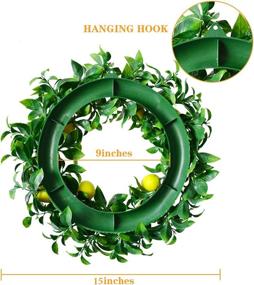 img 3 attached to 🍋 Vibrant Mr. Bom Fall Wreath: 15 Inch Artificial Lemon Door Wreath with Green Boxwood Leaves - Perfect for Front Door, Wall, Window, Mantel! Ideal Holiday Party Decoration.