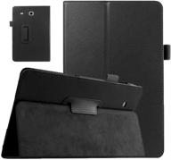 ekvinor galaxy tab e 9.6 case - slim leather folio stand case cover for samsung galaxy tab e 9.6 inch tablet - black (fits sm-t560 t561 t565 and sm-t567v) logo