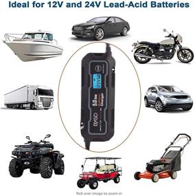 img 2 attached to BYGD 5-Amp Smart Battery Charger with LCD Display for Cars, Motorcycles, Boats, and Lawn Mowers - Portable Battery Maintainer for 6V and 12V Batteries (5A)