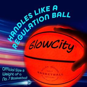 img 1 attached to 🏀 Светящийся баскетбол GlowCity Glow in The Dark: Подсветите свою игру световыми мячами для игры на площадках под открытым небом или внутри помещений - В комплекте с 2 светодиодными лампами и установленными батарейками - Идеальный подарок для подростковых мальчиков и девочек.