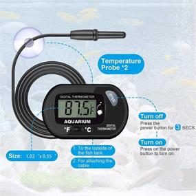 img 1 attached to 🌡️ AikTryee Aquarium Thermometer with LCD Display - Fish Tank, Water, Reptile Terrarium, Vehicle, and Refrigerator Temperature Gauge (Fahrenheit/Celsius)