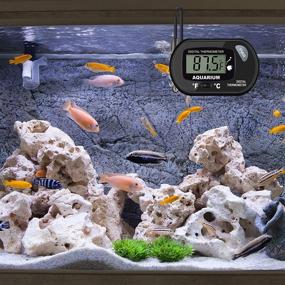 img 2 attached to 🌡️ AikTryee Aquarium Thermometer with LCD Display - Fish Tank, Water, Reptile Terrarium, Vehicle, and Refrigerator Temperature Gauge (Fahrenheit/Celsius)