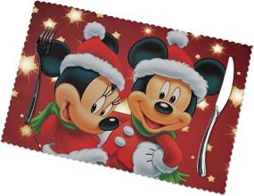 img 4 attached to Christmas Couple Placemats Waterproof Kitchen