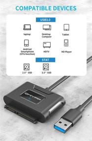 img 1 attached to 💻 SATA to USB3.0 Adapter Cable for 2.5&amp;3.5 inch SSD &amp; HDD - Qmiypf USB 3.0 SATA III Hard Drive Adapter Cable with UASP Support